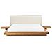 Letto Matrimoniale A Led Ecopelle E Legno Chiaro 160 X 200 Cm Zen - Foto miniatura 3
