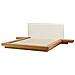Letto Matrimoniale A Led Ecopelle E Legno Chiaro 160 X 200 Cm Zen - Foto miniatura 5