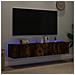 Mobili TV a Parete con Luci LED 2pz Rovere Fumo 80x35x31 cm - Foto miniatura 3