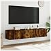 Mobili TV a Parete con Luci LED 2pz Rovere Fumo 80x35x31 cm - Foto miniatura 4