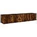 Mobili TV a Parete con Luci LED 2pz Rovere Fumo 80x35x31 cm - Foto miniatura 5