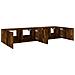 Mobili TV a Parete con Luci LED 2pz Rovere Fumo 80x35x31 cm - Foto miniatura 8