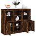 Credenze Con Luci Led 3 Pz Rovere Fumo In Legno Multistrato - Foto miniatura 1