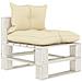 Lusso Casadino -  Divano Centrale Da Giardino Pallet Con Cuscini Crema In Legno - Foto miniatura 2