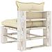 Lusso Casadino -  Divano Centrale Da Giardino Pallet Con Cuscini Crema In Legno - Foto miniatura 4