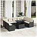 Set Divano da Giardino con Cuscini  10 Pezzi Rattan Poli Nero, Divano Giardino  2 Posti con Ripostiglio e Cuscini Rattan Poli Nero - Foto miniatura 2