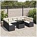 Set Divano da Giardino con Cuscini  10 Pezzi Rattan Poli Nero, Divano Giardino  2 Posti con Ripostiglio e Cuscini Rattan Poli Nero - Foto miniatura 3