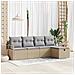 Set divano giardino 5 pezzi con cuscini beige in rattan, Divano giardino 2 posti con cuscini beige in rattan - Foto miniatura 2