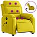 Poltrona Massaggiante Reclinabile Elettrica Gialla Velluto - Foto miniatura 1
