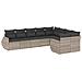 Set Divano da Giardino 9pz con Cuscini Grigio Chiaro Polyrattan - Foto miniatura 1