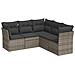 Set Divano da Giardino 5 pz con Cuscini Grigio in Polyrattan - Foto miniatura 1