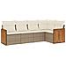 Set Divano da Giardino 5 pz con Cuscini Beige in Polyrattan - Foto miniatura 1