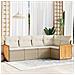 Set Divano da Giardino 5 pz con Cuscini Beige in Polyrattan - Foto miniatura 2