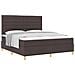 Letto box spring con materasso marrone scuro super king in tessuto - Foto miniatura 1