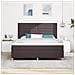 Letto box spring con materasso marrone scuro super king in tessuto - Foto miniatura 5