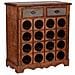 Baul Porta Bottiglie In Legno Marrone 63x31x69,5h Cm - Foto miniatura 1