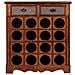 Baul Porta Bottiglie In Legno Marrone 63x31x69,5h Cm - Foto miniatura 2