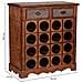 Baul Porta Bottiglie In Legno Marrone 63x31x69,5h Cm - Foto miniatura 3