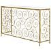 Tavolo Consolle Vkh617-oro-marmo-140x36x82 Cm - Foto miniatura 3