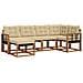 Set di divani da esterno con cuscino 6 pcs Naturale e Beige - Foto miniatura 1