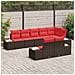 Set Divano da Giardino 8 pz Marrone e Rosso Poly Rattan - Foto miniatura 10