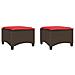 Sgabelli Giardino con Cuscini 2pz Marrone 55x55x36cm Polyrattan - Foto miniatura 1