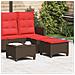 Sgabelli Giardino con Cuscini 2pz Marrone 55x55x36cm Polyrattan - Foto miniatura 2