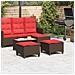 Sgabelli Giardino con Cuscini 2pz Marrone 55x55x36cm Polyrattan - Foto miniatura 3