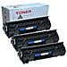 TONER COMPATIBILE - Kit 3  Per Hp E Canon Ce285a Ce278 Cb435 Cb436 Crg 712/713/725/726/728 Capacita' 2000 Pagine - Foto miniatura 1