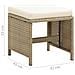 Sgabelli Da Giardino 2 Pz Con Cuscini In Polyrattan Beige - Foto miniatura 3