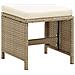 Sgabelli Da Giardino 2 Pz Con Cuscini In Polyrattan Beige - Foto miniatura 5