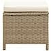 Sgabelli Da Giardino 2 Pz Con Cuscini In Polyrattan Beige - Foto miniatura 6