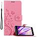 Custodia Compatibile Con Lg Xpower In Rosa Fiore - Coperchio Protettivo In Design Floreale Con Chiusura Magnetica, Funzione Stand E Slot Per Carte - Foto miniatura 1