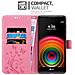 Custodia Compatibile Con Lg Xpower In Rosa Fiore - Coperchio Protettivo In Design Floreale Con Chiusura Magnetica, Funzione Stand E Slot Per Carte - Foto miniatura 3