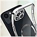 Cover Magsafe Per Iphone 14 Silicone Protezione Fotocamera Bordo Cromato Argento - Foto miniatura 2