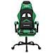 Sedia da Gaming Girevole con Poggiapiedi Nero Verde Similpelle - Foto miniatura 2
