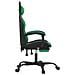 Sedia da Gaming Girevole con Poggiapiedi Nero Verde Similpelle - Foto miniatura 3