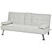 Divano Letto 3 Posti Roxen Tessuto Beige Chiaro - Foto miniatura 4