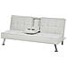 Divano Letto 3 Posti Roxen Tessuto Beige Chiaro - Foto miniatura 5