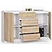 Cassettiera K160, 2 ante e 4 cassetti, 160x40x99 cm, Colore Bianco e Sonoma Quercia - Foto miniatura 2