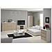 Cassettiera K160, 2 ante e 4 cassetti, 160x40x99 cm, Colore Bianco e Sonoma Quercia - Foto miniatura 6