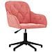 Sedia Girevole Da Ufficio Rosa In Velluto - Foto miniatura 2