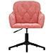 Sedia Girevole Da Ufficio Rosa In Velluto - Foto miniatura 3