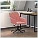 Sedia Girevole Da Ufficio Rosa In Velluto - Foto miniatura 1