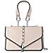 Borsa Trendy Con Manico In Similpelle E Catena Metallica, Beige - Foto miniatura 1