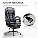 Sedia Da Ufficio Ad Altezza Regolabile Con Schienale Reclinabile E Poggiapiedi, 64.5x69x109-117 Cm, Nero - Foto miniatura 5