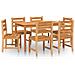 Set da Pranzo da Giardino 7 pz in Legno Massello di Teak - Foto miniatura 1