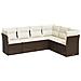 Set Divani Da Giardino 6 Pz Con Cuscini Marrone In Polyrattan - Foto miniatura 2