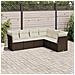 Set Divani Da Giardino 6 Pz Con Cuscini Marrone In Polyrattan - Foto miniatura 1