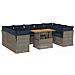 Set Divano Da Giardino 10 Pz Con Cuscini Grigio In Polyrattan - Foto miniatura 2